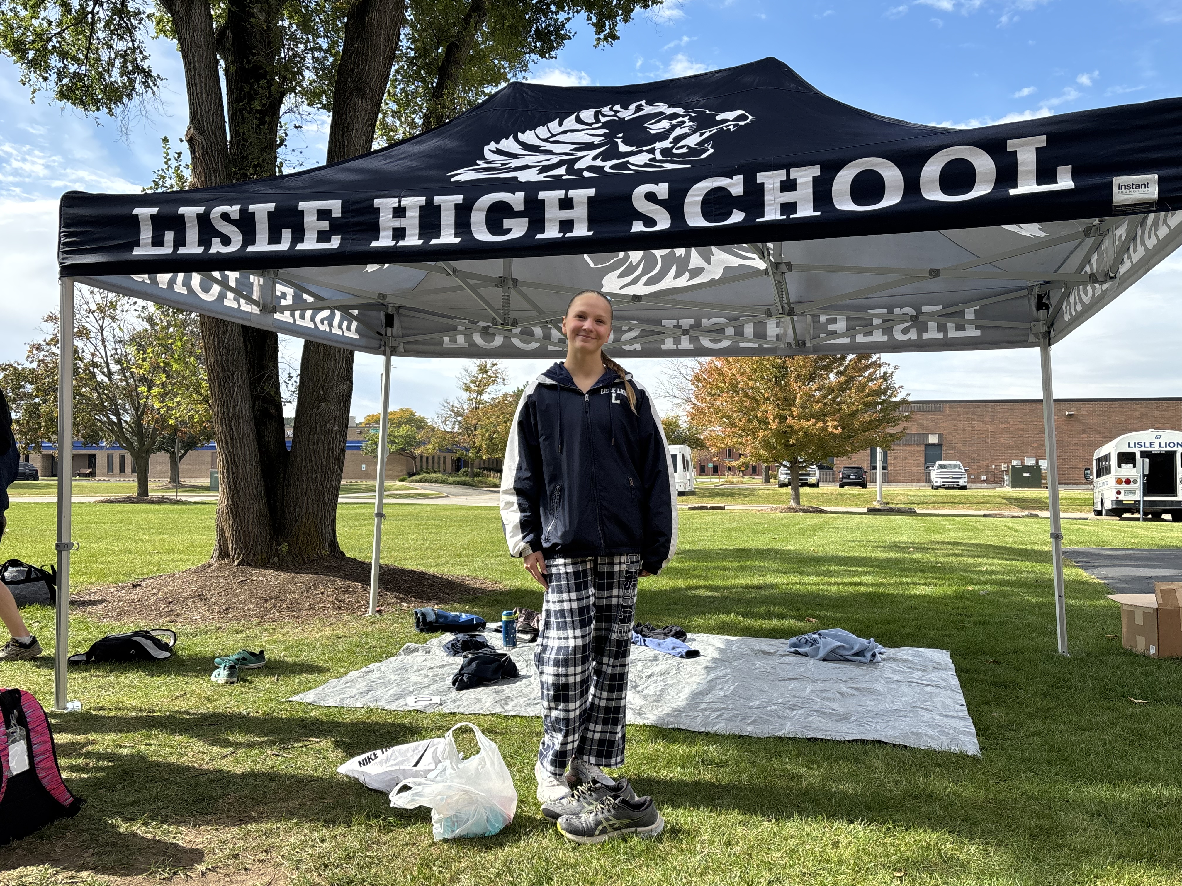 Jennifer Duban is the Lion of the Meet for the IHSA 1A Regional at Lisle's Community Park